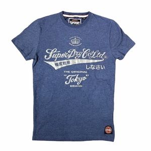 Superdry heather blue graphic t shirt